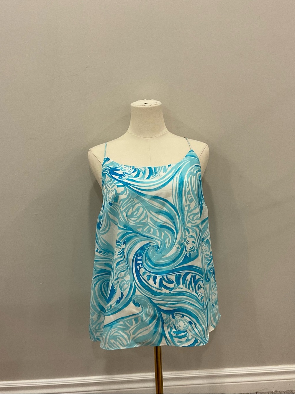 Lilly Pulitzer Aqua and White Swirl Cami Coverup